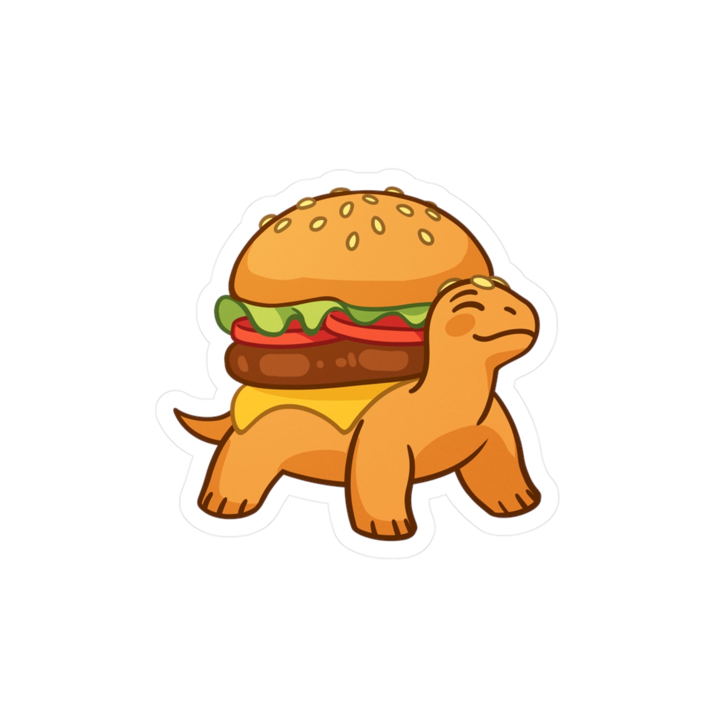 Burger-Turtle Kiss-Cut Vinyl Decal Sticker