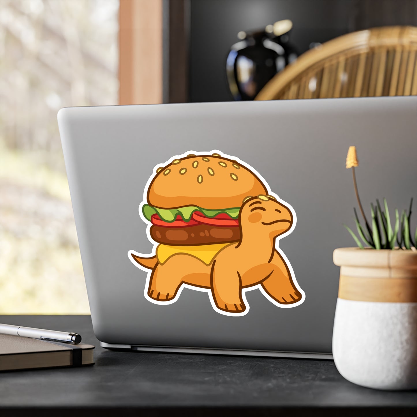 Burger-Turtle Kiss-Cut Vinyl Decal Sticker