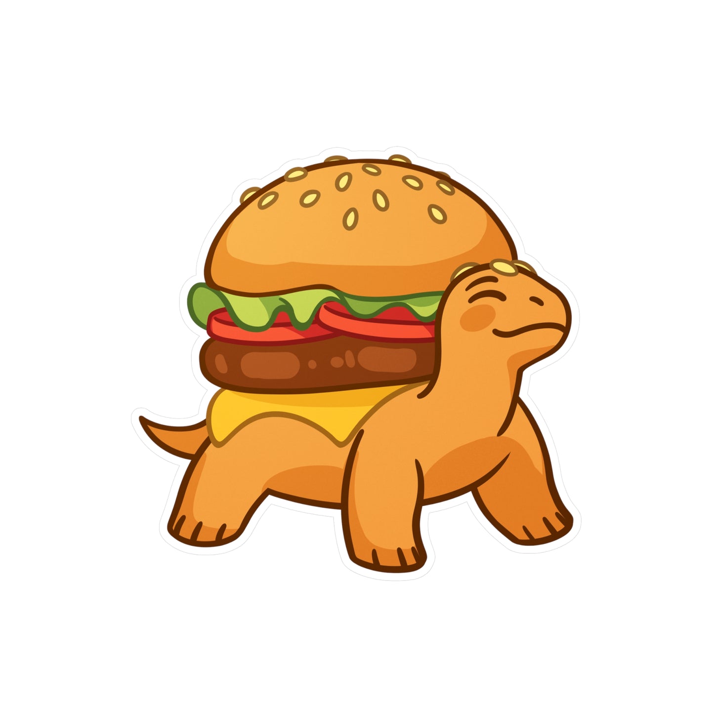 Burger-Turtle Kiss-Cut Vinyl Decal Sticker