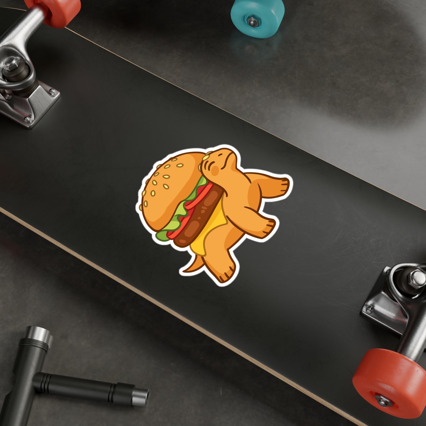 Burger-Turtle Kiss-Cut Vinyl Decal Sticker