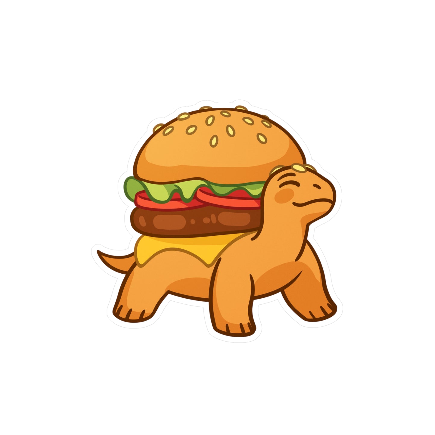 Burger-Turtle Kiss-Cut Vinyl Decal Sticker