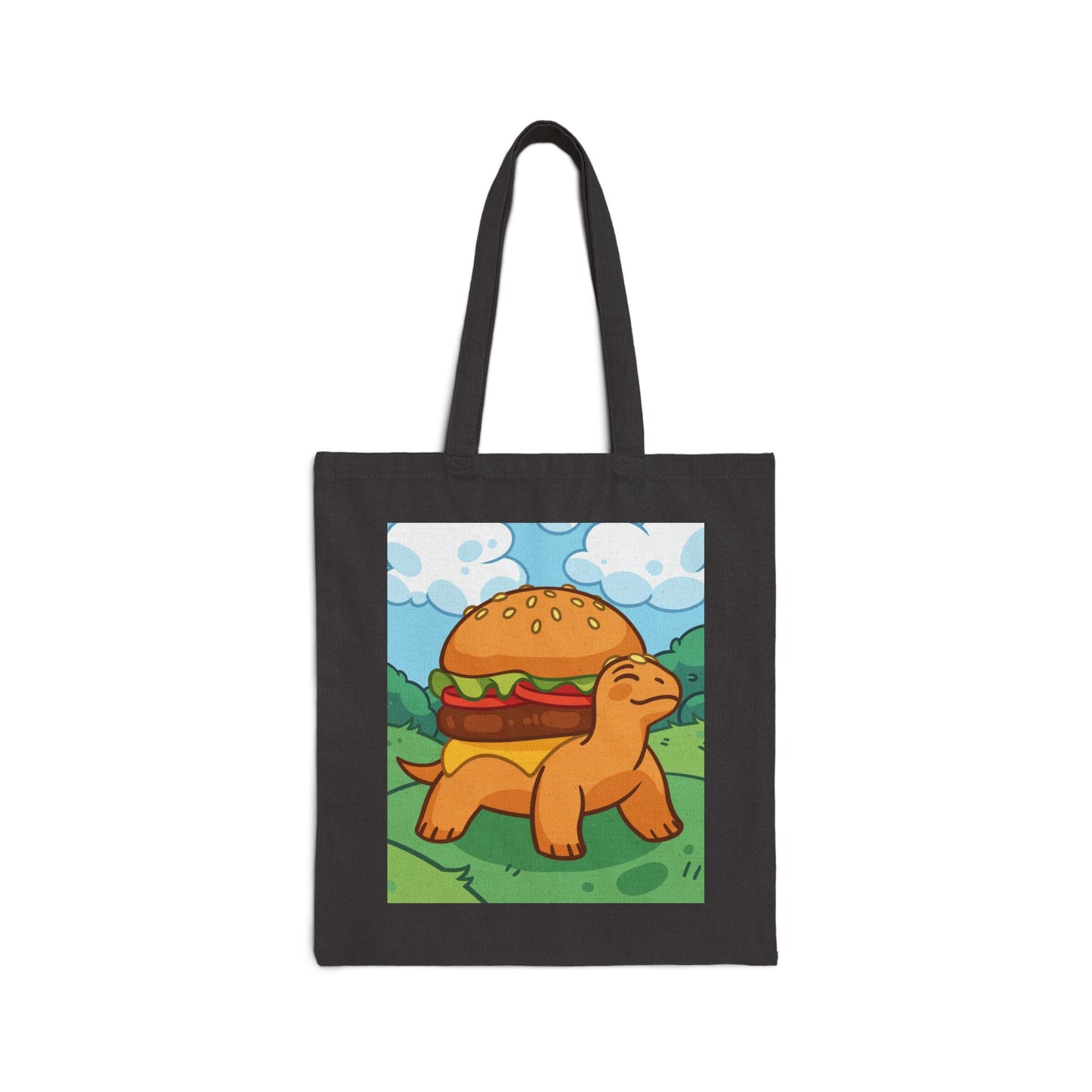 Cute Burger-Turtle Cotton Canvas Tote Bag