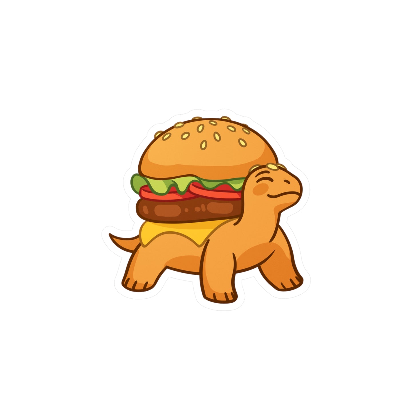 Burger-Turtle Kiss-Cut Vinyl Decal Sticker
