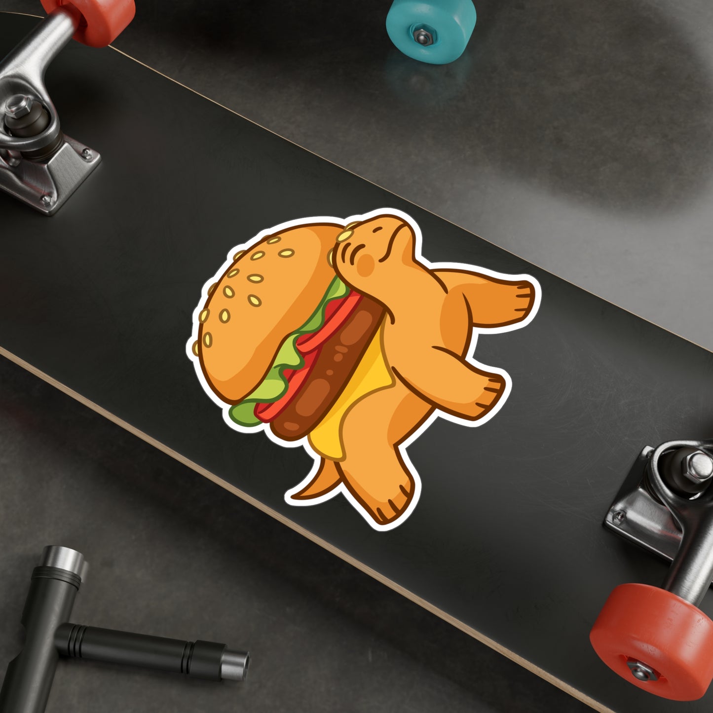 Burger-Turtle Kiss-Cut Vinyl Decal Sticker