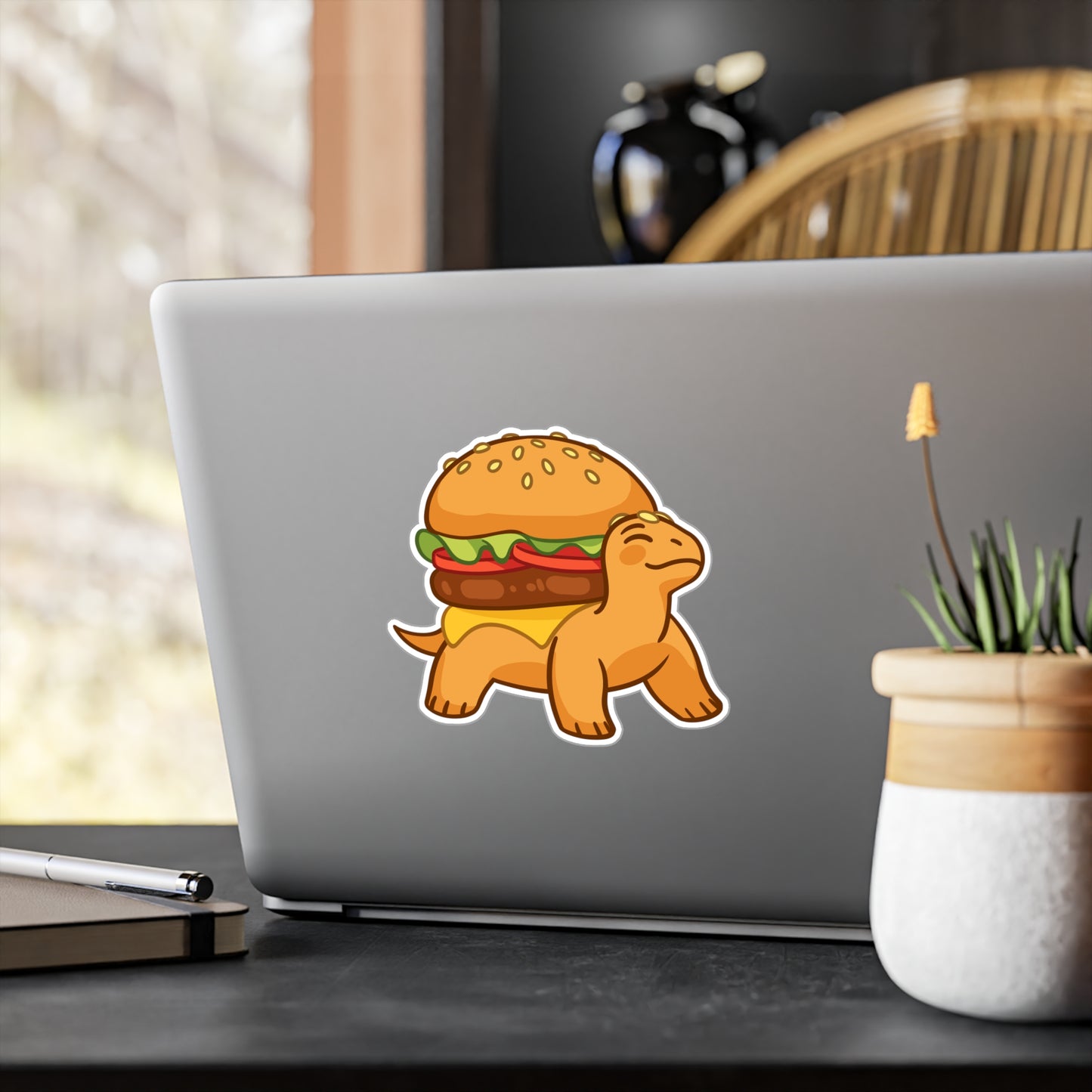 Burger-Turtle Kiss-Cut Vinyl Decal Sticker