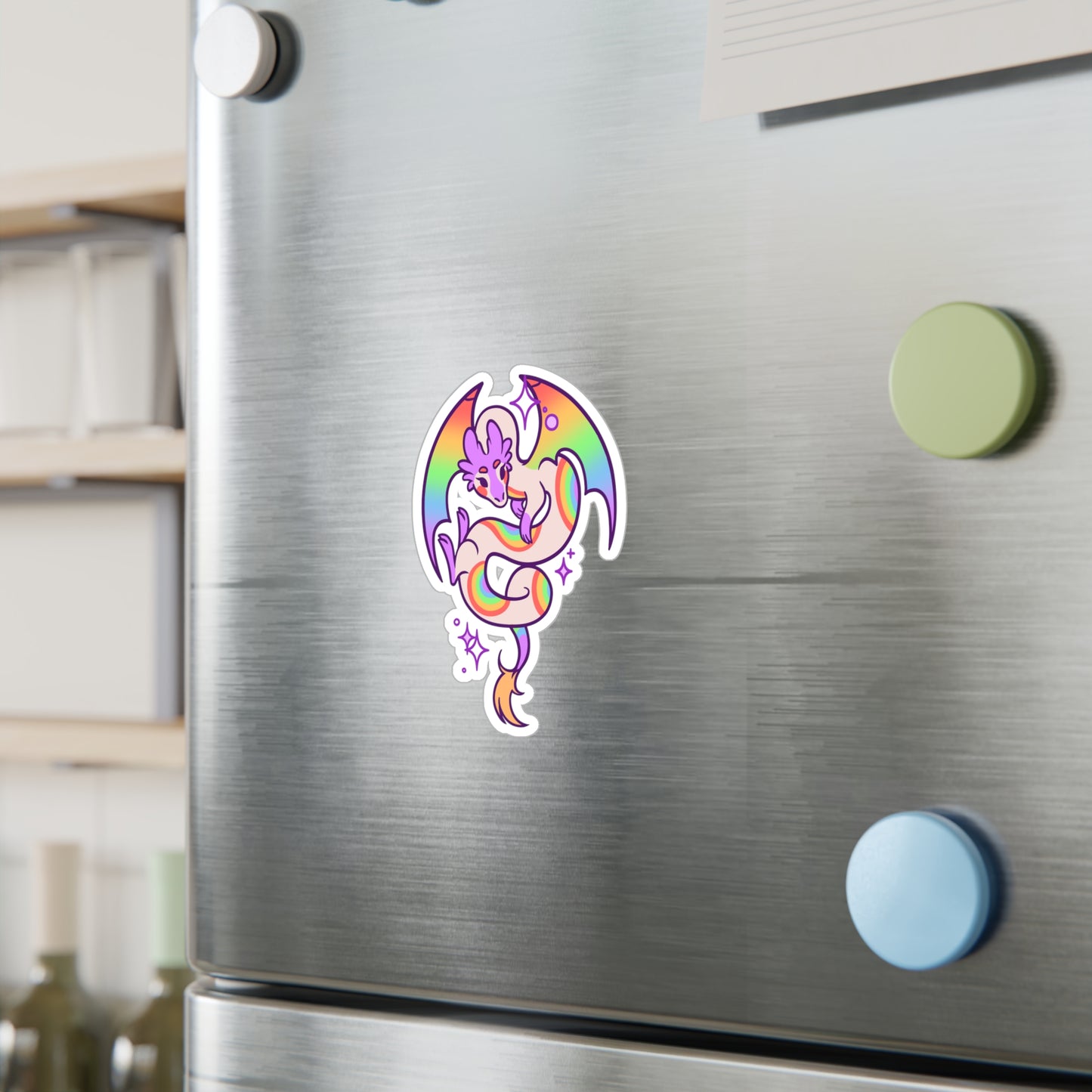 Doug the Rainbow Dragon Kiss-Cut Vinyl Sticker
