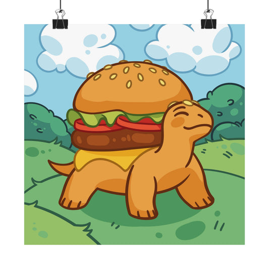 Burger-Turtle Matte Vertical Poster