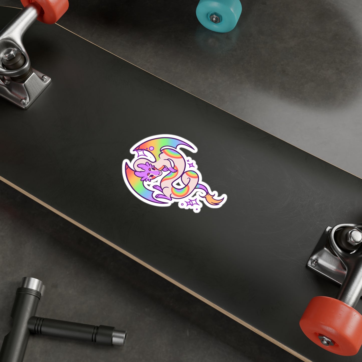 Doug the Rainbow Dragon Kiss-Cut Vinyl Sticker
