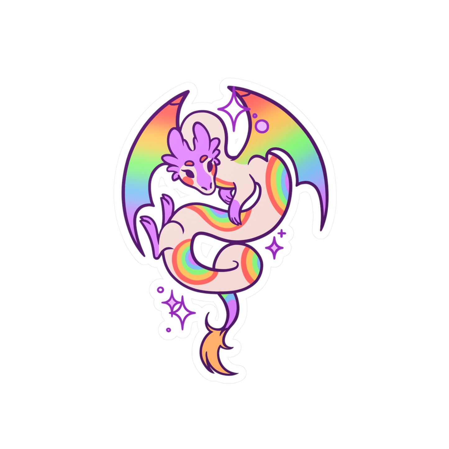Doug the Rainbow Dragon Kiss-Cut Vinyl Sticker