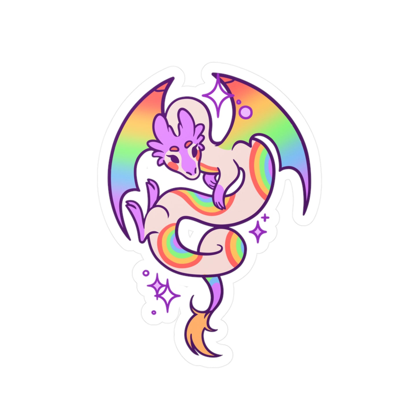 Doug the Rainbow Dragon Kiss-Cut Vinyl Sticker