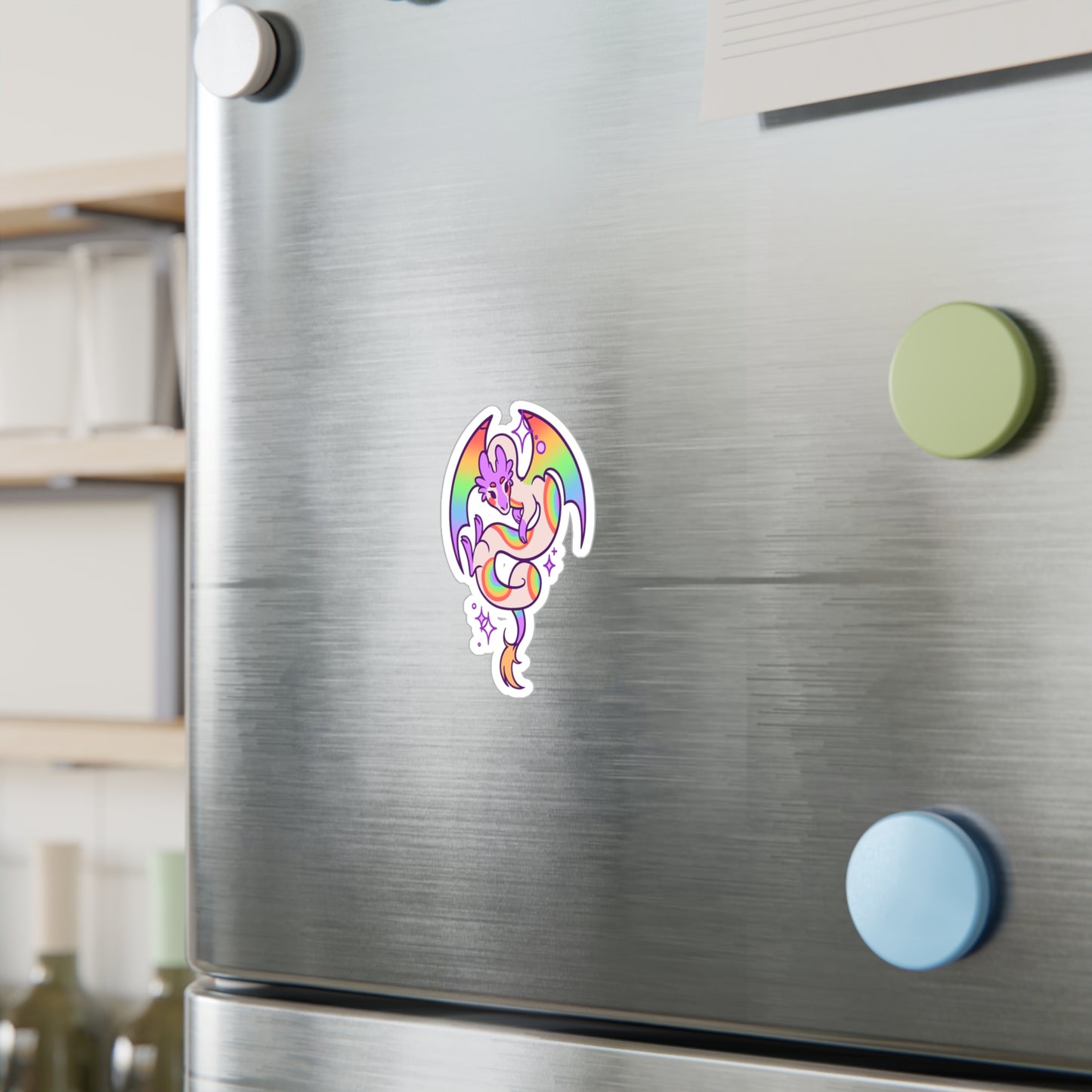 Doug the Rainbow Dragon Kiss-Cut Vinyl Sticker